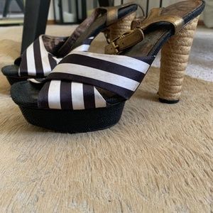 Black and White stripe Platforms